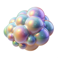 beautiful abstract A cloud of iridescent bubbles floating in zero gravity, illuminated by a soft, pearlescent light, in a whimsical style original png