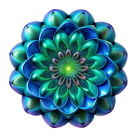vibrant abstract A complex fractal pattern in shades of deep blue and emerald green, illuminated by a glowing, ethereal light, in a mathematical style original png