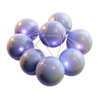 beautiful vintage A cluster of glowing, translucent orbs connected by thin, ethereal threads, illuminated by a soft, magical light, in a fantasy style genuine png