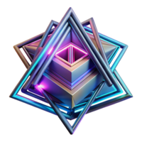 elegant minimalist A dynamic composition of intersecting lines and geometric shapes, illuminated by a neon, cyberpunk light, in a futuristic style genuine png