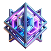 impressive classic A dynamic composition of intersecting lines and geometric shapes, illuminated by a neon, cyberpunk light, in a futuristic style original png