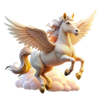 stunning rustic A graceful pegasus, its white wings spread wide, soaring through a cloudy sky, illuminated by the warm glow of sunrise. Baroque style genuine png
