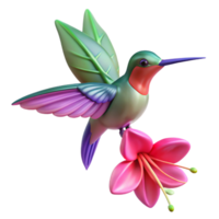 magnificent rustic A tiny hummingbird hovering near a vibrant fuchsia flower, delicate watercolor painting, soft natural light original png