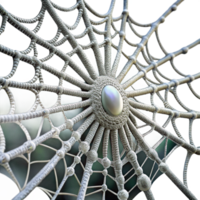 serene abstract A close-up of a spider web covered in dew, morning light, macro photography style professional png