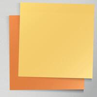 Blank both of syicky notes paper square shape superimposed stick on cement wall texture square background graphic illustration. vector