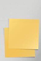Both of blank syicky notes paper square shape superimposed stick on cement wall texture vertical background graphic illustration. vector