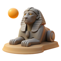 magnificent artistic A stoic sphinx with weathered stone skin, gazing enigmatically into the desert horizon, under the harsh midday sun, in a minimalist style professional png