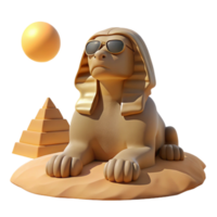 magnificent modern A stoic sphinx with weathered stone skin, gazing enigmatically into the desert horizon, under the harsh midday sun, in a minimalist style authentic png