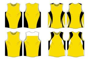 Yellow color combination of running uniform jersey design template vector