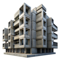 elegante clássico brutalista concreto apartamento bloquear, repetitivo geométrico padrões, severo sombras, nublado céu, documentário fotografia estilo Alto qualidade png