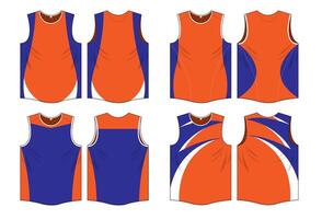 Orange color combination of running uniform template vector