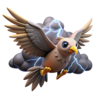 extraordinary abstract A lone, majestic Thunderbird soaring through a stormy sky, crackling with electricity, in a Native American inspired style detailed png