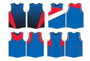 Blue and red design combination of running jersey template vector
