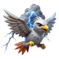 magnificent modern A lone, majestic Thunderbird soaring through a stormy sky, crackling with electricity, in a Native American inspired style exclusive png