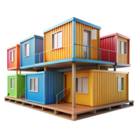 impressive abstract Prefabricated modular housing units, colorful design, stacked configuration, bright daylight, architectural visualization high resolution png