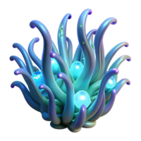 magnificent contemporary Intertwined, bioluminescent tendrils of deep sea flora, emitting a soft, otherworldly glow, with intricate details and textures, in a Surrealist style high resolution png