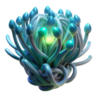 beautiful contemporary Intertwined, bioluminescent tendrils of deep sea flora, emitting a soft, otherworldly glow, with intricate details and textures, in a Surrealist style high resolution png