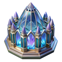 elegant classic Crystal palace, intricate glass structure, refracted light, magical atmosphere, fantasy illustration 4K png