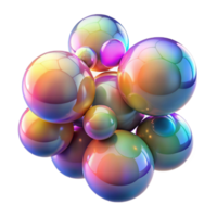 magnificent modern A cluster of iridescent bubbles floating in zero gravity, reflecting rainbow hues, illuminated by a soft, ambient light, in a Minimalist style 4K png
