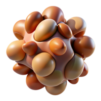 vibrant rustic A cluster of amorphous, biomorphic shapes in earthy tones, illuminated by a warm, natural light, in an Organic Abstract style professional png