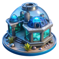 serene rustic Underwater research facility, futuristic design, bioluminescent lighting, deep ocean setting, science fiction concept art high resolution png