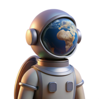 vibrant traditional A lone astronaut, with a reflective visor and a worn spacesuit, gazes at a distant, Earth-like planet. Soft, natural lighting. Photorealistic style professional png