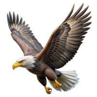 stunning modern A majestic bald eagle soaring through the sky, dynamic pose, dramatic lighting, realistic style authentic png