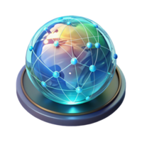 magnificent contemporary A holographic projection of a world map, displaying real-time data streams, illuminated by a dynamic, shifting light, in a data visualization style high quality png