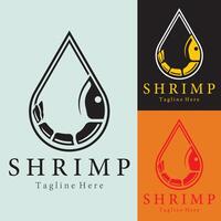 Stylized drop with shrimp vector
