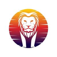 Lion with gradient color vector