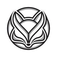Modern fox head line logo design vector