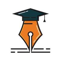 Pen Nib with Graduation Cap vector