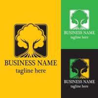 Tree and square logo concept vector