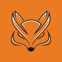 Fox head line vector