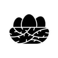 Icon of a bird's nest with eggs vector