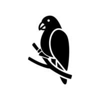 Icon of a parrot or parakeet perched vector