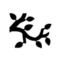 Tree branch icon with leaves in spring vector