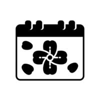 Spring time icon shown with calendar and blooming flower vector