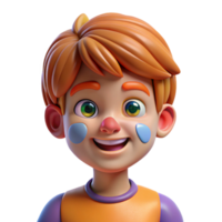 extraordinary modern Portrait of a child with painted face and a playful expression, brightly colored lighting, cartoon style authentic png