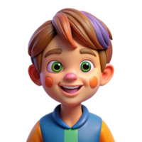 extraordinary classic Portrait of a child with painted face and a playful expression, brightly colored lighting, cartoon style authentic png