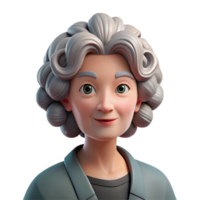 magnificent modern Portrait of a middle-aged woman with curly gray hair and a gentle expression, soft window lighting, in the style of a Dutch Master painting authentic png