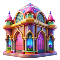 serene classic A vibrant, colorful Art Nouveau building with intricate floral designs and stained glass windows. Bright, colorful lighting with an ornate, decorative style high resolution png