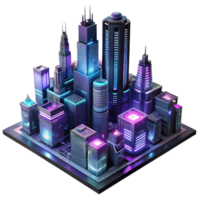 magnificent abstract A futuristic, cyberpunk cityscape with towering skyscrapers and neon signs. Dark, moody lighting with a gritty, dystopian style premium png
