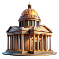 extraordinary artistic A grand, neoclassical courthouse with towering columns and a majestic dome. Dramatic, cinematic lighting with a stately, formal style high resolution png
