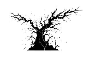 Naked trees silhouettes set Leafless Tree, Dead Tree, Trunk Branches drawn isolated illustrations dead Trees silhouette dry tree silhouette with scary look vector