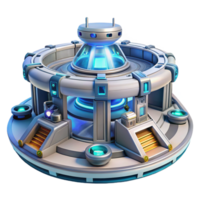 impressive abstract A futuristic, space station with rotating sections and docking bays. Bright, sterile lighting with a scientific, futuristic style authentic png