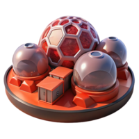 extraordinary vintage A futuristic, Mars colony with geodesic domes and red Martian soil. Harsh, red-tinted lighting with a scientific, futuristic style authentic png