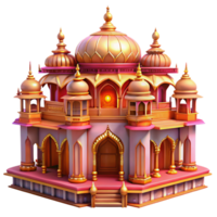 wonderful rustic An elaborate, Indian palace with intricate carvings and vibrant colors. Warm, rich lighting with an ornate, opulent style high quality png