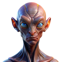 beautiful classic A highly detailed portrait of a humanoid alien with intricate facial markings and luminous eyes, lit by a single, warm light source. Digital painting style professional png