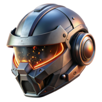 wonderful modern A close-up of a futuristic helmet, reflecting a chaotic battle scene, illuminated by explosions and laser fire. Gritty, realistic style high resolution png